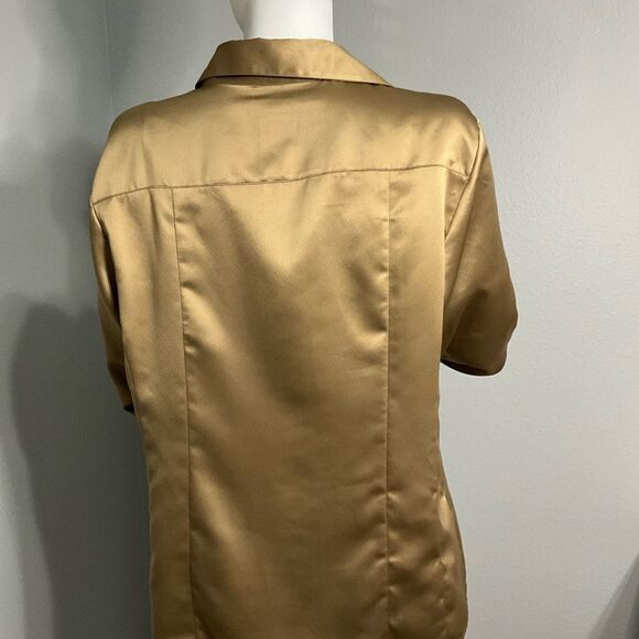 Chico's Size 2 Gold Satin Blouse - Picture 2 of 3